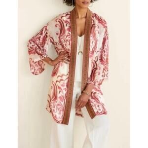 EUC Soft Surroundings Jakarta Kimono Shrug Picante Medallion Sz L/XL